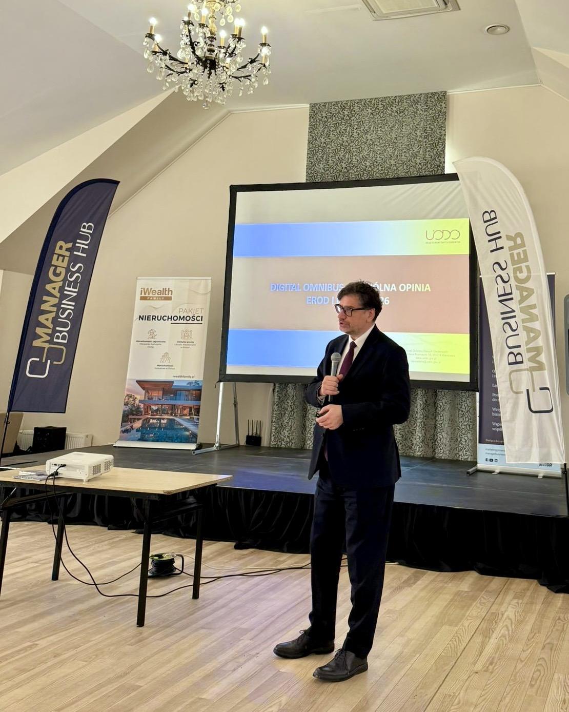 Przemawiający na konferencji Prezes UODO - Mirosław Wróblewski