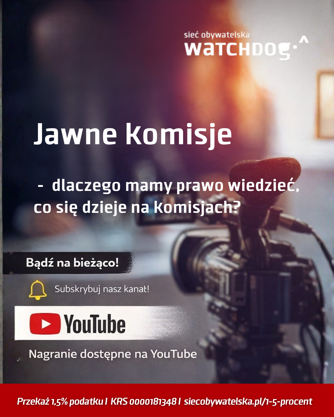 Grafika promująca nagranie z webinarium o jawnych komisjach.