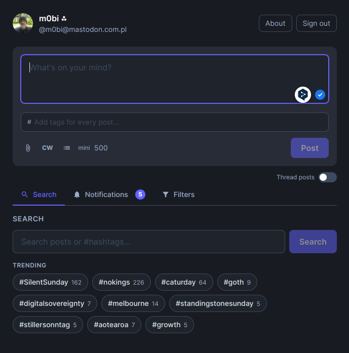 Screenshot z okienka aplikacji podanej w linku