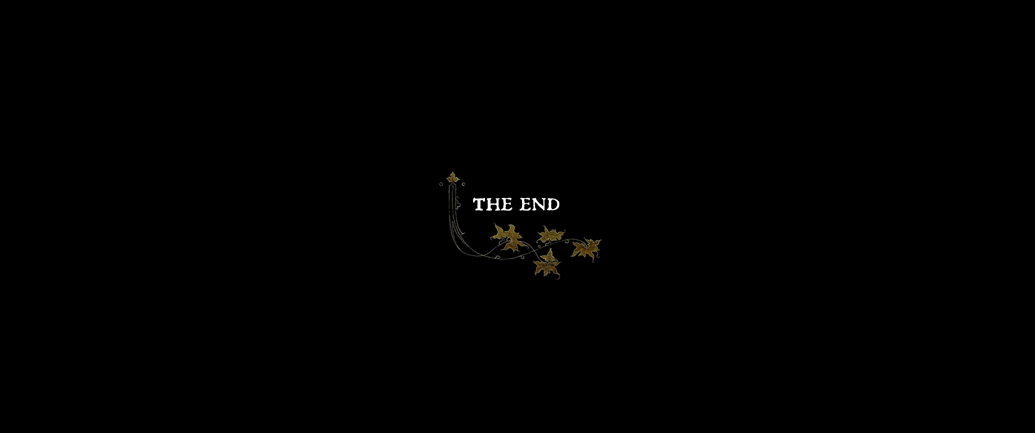 Zrzut ekranu z KC:D, z napisem "The end"