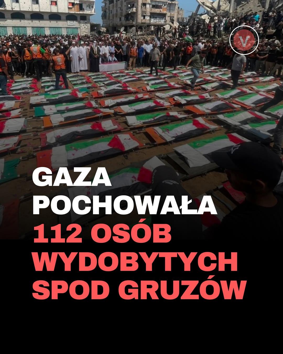 Gaza pochowała 112 osób wydobytych spod gruzów